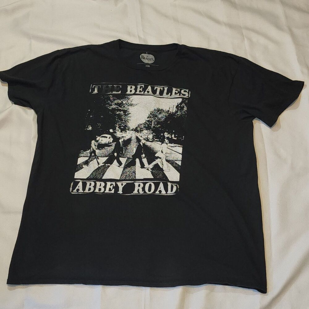 The Beatles Abbey Road Black Graphic T-Shirt Men’s 2XL Classic Rock Band Tee